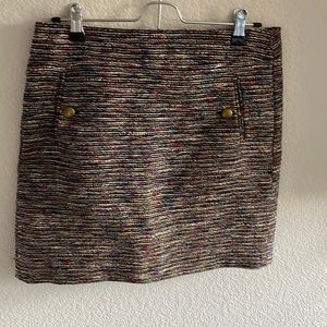 Loft multicolor tweed mini skirt